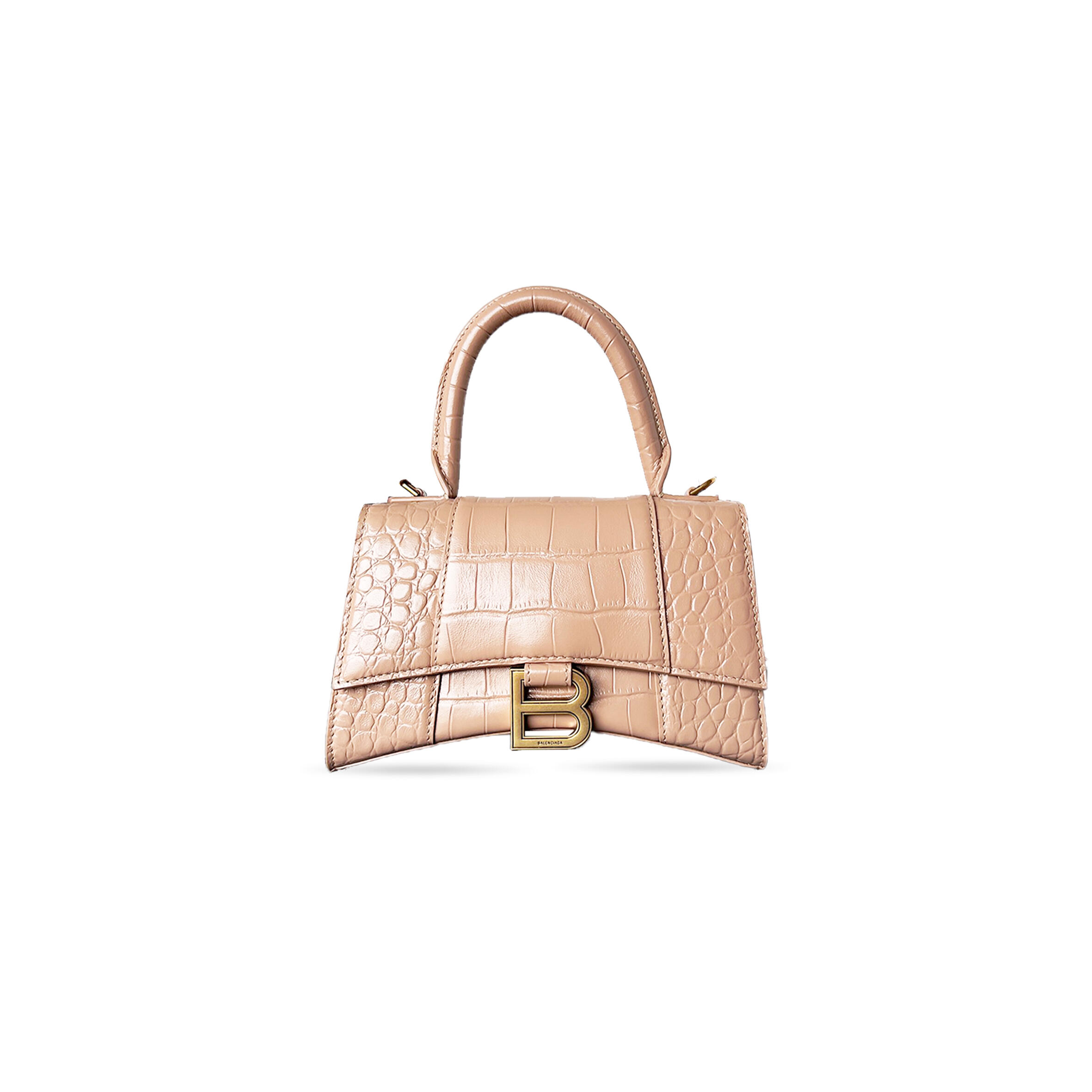 Ba1en*iaga women''s hourglass handbag xs in nude 5928331ll6y4712 (18.8*13*7.9cm)